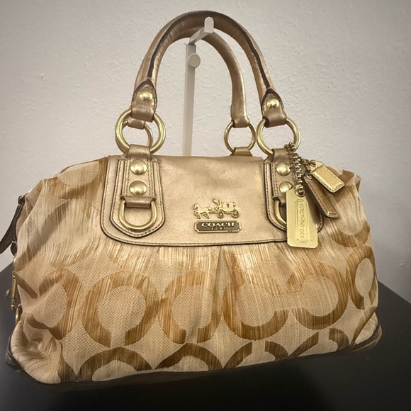 Coach CC💥Vintage~Rare~SOLD OUT💥 Sabrina Satchel Gold Purse Handbag 13584 - Picture 3 of 12